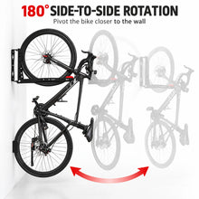 Load image into Gallery viewer, Foldable Wall Mounted Bike Rack 180° Swivel Bicycle Storage Holder 24-29" 30kg