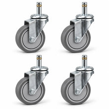 Load image into Gallery viewer, 3-Inch TPR Silent Swivel Stem Castor Wheels – 50kg Capacity
