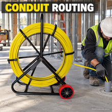 Load image into Gallery viewer, 150m x 8mm Fibreglass Duct Rodder Cable Puller with Wheeled Reel – detail 7