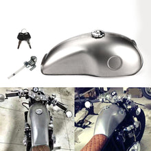 Load image into Gallery viewer, 10L / 2.6 Gallon Motorcycle Cafe Racer Gas Fuel Tank Unpainted