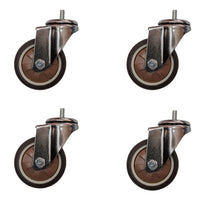 Load image into Gallery viewer, 4 pcs 3 in M8 15mm Threaded Stem Swivel Caster Wheels TPR Mute Furniture Caster