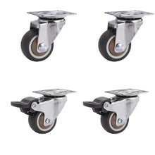 Load image into Gallery viewer, 4Pcs 3 in TPR Mute Heavy Duty Furniture Swivel Caster Wheels
