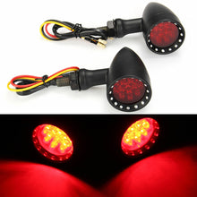 Load image into Gallery viewer, Motorcycle Motorbike Black Turn Signal Blinker Light Red Bullet Indicator 10mm