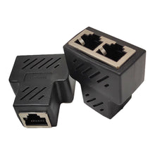 Load image into Gallery viewer, 2 x RJ45 Ethernet LAN Network Y Splitter Double Adapter Cable Connector CAT5/6/7