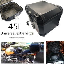 Load image into Gallery viewer, 45L Motorcycle Tour Tail Box Trunk Luggage Top Lock Storage Carrier Case Black