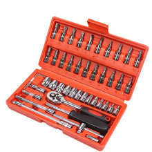 Load image into Gallery viewer, 46pcs 1/4" Combination Drive Socket Set and Socket Wrench Set