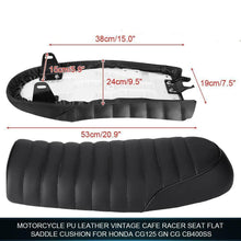 Load image into Gallery viewer, Black Motorcycle Cafe Racer Seat Vintage Saddle Seat For CB Yamaha XJ