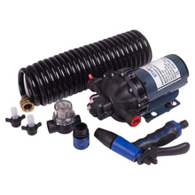 Load image into Gallery viewer, DC 12V 20LPM 70PSI deck wash mini bike car wash water pump kit