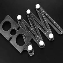 Load image into Gallery viewer, Multi-function Aluminum Alloy Six Fold Rule Tile Hole Locator Woodworking Ruler