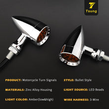 Load image into Gallery viewer, 2pcs Motorcycle Bullet LED Turn Signal Indicator Amber Light For Harley/Chopper