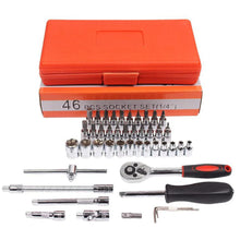 Load image into Gallery viewer, 46pcs 1/4" Combination Drive Socket Set and Socket Wrench Set