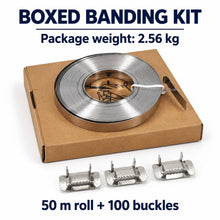 Load image into Gallery viewer, 304 Stainless Steel Banding Kit 50m x 12mm with 100 Buckles