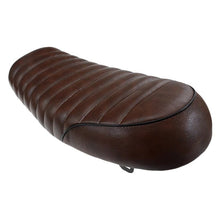 Load image into Gallery viewer, Brown Cushion Seat Flat Brat Hump Saddle Motorcycle For Cafe Racer Yamaha Honda