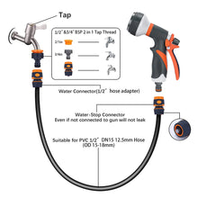 Load image into Gallery viewer, Garden Hose Spray Gun Set 8 Adjustable Patterns High Pressure Water Gun Nozzle