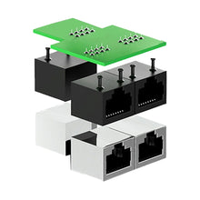 Load image into Gallery viewer, 2 x RJ45 Ethernet LAN Network Y Splitter Double Adapter Cable Connector CAT5/6/7