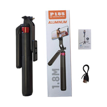 Load image into Gallery viewer, 1.8m Aluminum Alloy Quadripod Shelf Bluetooth Selfie Stick Stand Stabilizer
