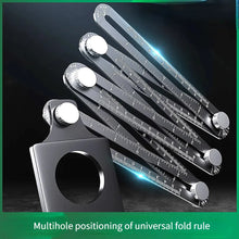 Load image into Gallery viewer, Multi-function Aluminum Alloy Six Fold Rule Tile Hole Locator Woodworking Ruler