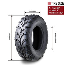 Load image into Gallery viewer, WANDA Front 25x8-12 Tyre Tire ATV 6 PR 25" 25x10x12 Mower Buggy Go kart ATV