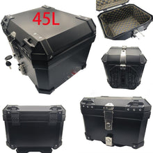 Load image into Gallery viewer, 45L Motorcycle Tour Tail Box Trunk Luggage Top Lock Storage Carrier Case Black