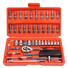Load image into Gallery viewer, 46pcs 1/4" Combination Drive Socket Set and Socket Wrench Set