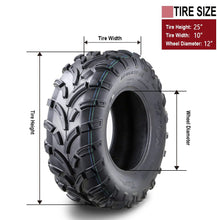 Load image into Gallery viewer, WANDA Rear 25x10-12 Tyre Tire ATV 6 PR 25" 25x10x12 Mower Buggy Go kart ATV