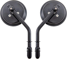 Load image into Gallery viewer, Motorcycle Round Black Rear View Side Mirrors for Harley Touring Cruiser Bobber