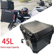 Load image into Gallery viewer, 45L Motorcycle Tour Tail Box Trunk Luggage Top Lock Storage Carrier Case Black