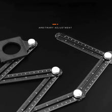 Load image into Gallery viewer, Multi-function Aluminum Alloy Six Fold Rule Tile Hole Locator Woodworking Ruler