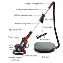 Load image into Gallery viewer, 1250W 225mm Self Sucking Dustless Wall Polishing Machine long Rod LED