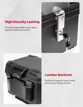 Load image into Gallery viewer, 45L Motorcycle Tour Tail Box Trunk Luggage Top Lock Storage Carrier Case Black