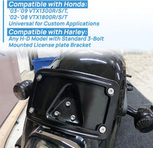 Load image into Gallery viewer, Black Curved Laydown License Plate Mount Bracket For Harley Dyna FXD Sportster