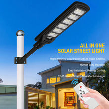 Load image into Gallery viewer, 300W 4 Mode Remote Control Led motion Outdoor Waterproof Ip65 Solar Street Light
