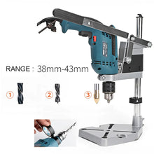 Load image into Gallery viewer, Electric Drill Press Drilling Stand Holder Bench Pedestal Clip Base Woodworking
