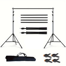 Load image into Gallery viewer, 2.7x3m Photo Backdrop Stand Kit Telescopic Rod Bracket