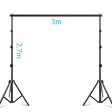 Load image into Gallery viewer, 2.7x3m Photo Backdrop Stand Kit Telescopic Rod Bracket