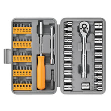 Load image into Gallery viewer, 57 PCS 72 Teeth Ratchet Hand Tool Socket Set 1/4"-3/8" Metric Tool Kit