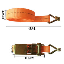 Load image into Gallery viewer, heavy duty ratchet tie down strap with double J hooks
