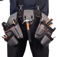 Load image into Gallery viewer, Adjustable Electrician Tool Bag with Suspenders and Pouches Portable Belt Bag