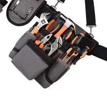 Load image into Gallery viewer, Adjustable Electrician Tool Bag with Suspenders and Pouches Portable Belt Bag