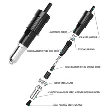 Load image into Gallery viewer, Electric Rivet Gun Adapter Kit Cordless Drill Nut Riveter Insert Wrench Kit
