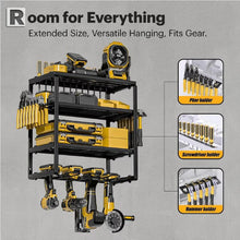 Load image into Gallery viewer, 4 Layer Power Tool Organizer Wall Mounted Metal Storage Rack