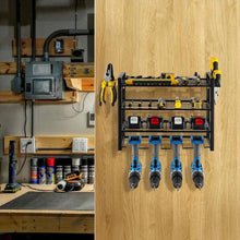 Load image into Gallery viewer, 4 Layer Power Tool Organizer Wall Mounted Metal Storage Rack