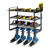 Load image into Gallery viewer, 4 Layer Power Tool Organizer Wall Mounted Metal Storage Rack