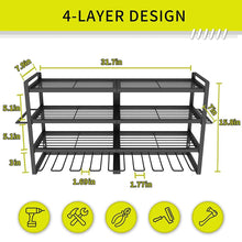 Load image into Gallery viewer, Power Tool Organizer Wall Mount High-capacity Storage 4 Layers 8 Drill Holder
