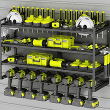 Load image into Gallery viewer, Power Tool Organizer Wall Mount High-capacity Storage 4 Layers 8 Drill Holder