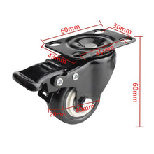 Load image into Gallery viewer, 4 pcs 1.5" Heavy Duty Swivel Caster Wheels Brake Swivel Wheels
