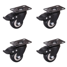 Load image into Gallery viewer, 4 pcs 1.5" Heavy Duty Swivel Caster Wheels Brake Swivel Wheels