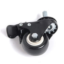 Load image into Gallery viewer, 4 pcs 1.5" Heavy Duty Swivel Caster Wheels M8 Threaded Stem Brake Swivel Wheels
