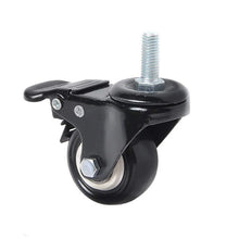 Load image into Gallery viewer, 4 pcs 1.5" Heavy Duty Swivel Caster Wheels M8 Threaded Stem Brake Swivel Wheels