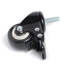 Load image into Gallery viewer, 4 pcs 1.5" Heavy Duty Swivel Caster Wheels M8 Threaded Stem Brake Swivel Wheels